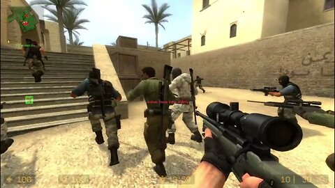 Counter Strike Source Dust 1 Bots #25 Just Only Sniper Rifles