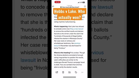 What’s Up with the Arizona Governor Race? Hobbs v Lake. #shorts