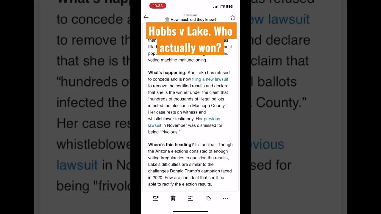 What’s Up with the Arizona Governor Race? Hobbs v Lake. #shorts