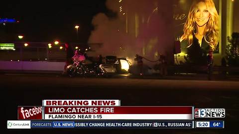 Firefighters put out limo flames