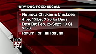 Two types of dry dog food recalled