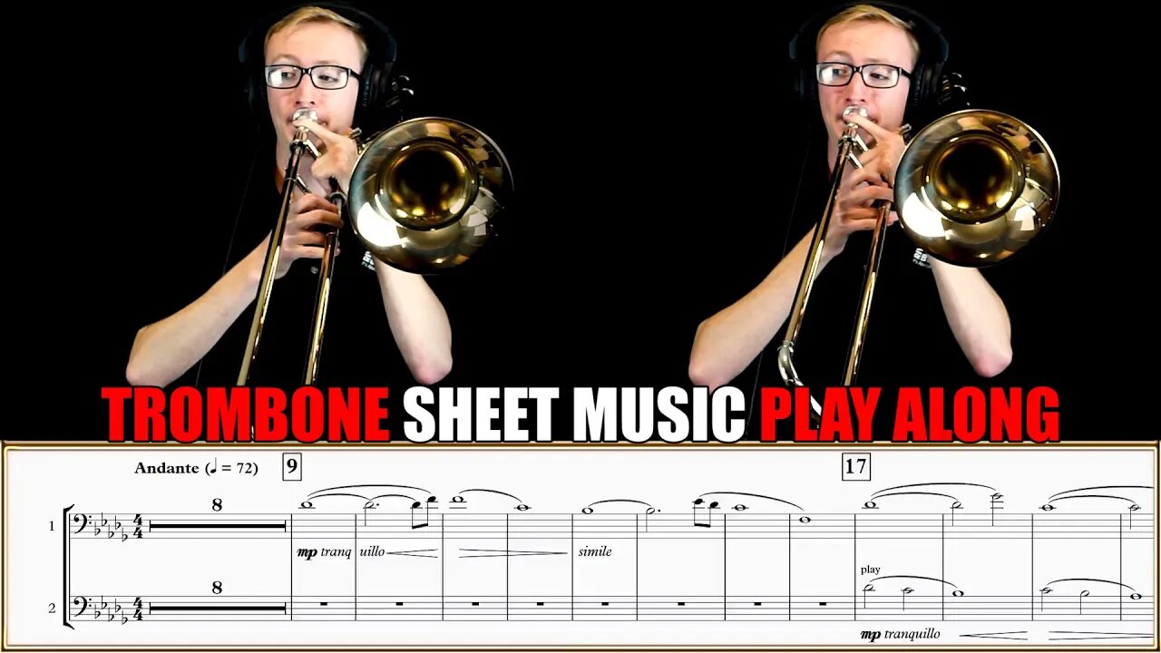 TROMBONE DUET "Ave Maria" by Giulio Caccini. Sheet Music Play Along!