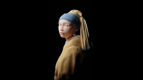 Ode to Johannes Vermeer's Girl with Pearl Earring - Blender 3.3 #cyclesrender