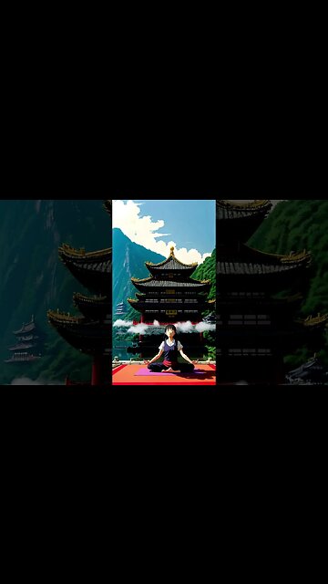 Journey to Serenity: Witness a Chinese Girl Meditating in a Shaolin Temple