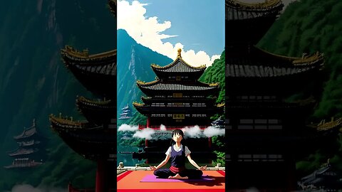 Journey to Serenity: Witness a Chinese Girl Meditating in a Shaolin Temple