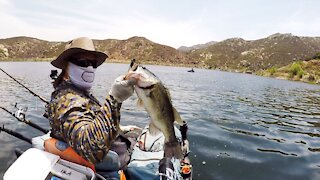 BARRETT LAKE FLOAT TUBE BASS FISHING JUNE 16 2021