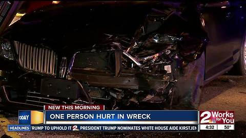 One person sent to hospital after two car accident
