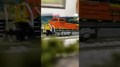BNSF power move pulling a hill