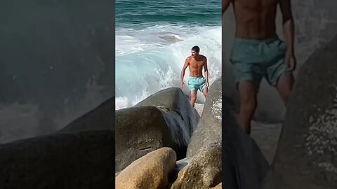 Skimboarding Into Rocks!