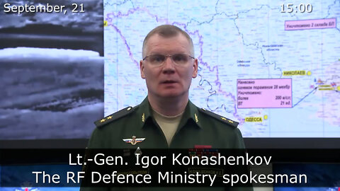 (9/21/2022) RUSSIAN DEFENCE MINISTRY REPORT ON THE SPECIAL MILITARY OPERATION IN UKRAINE