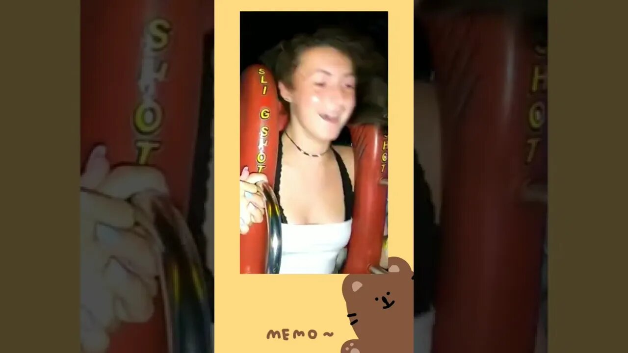 slingshot ride girl falls out / slingshot rider girl part 10 #shorts