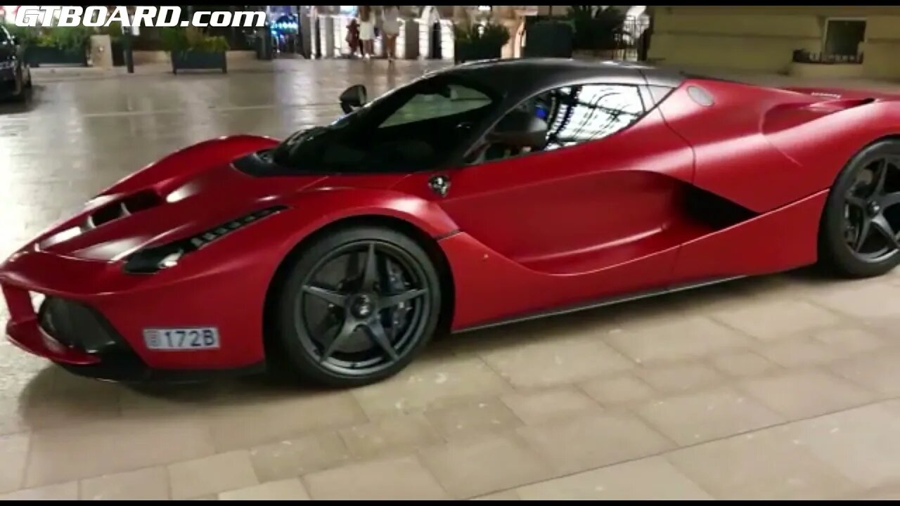 Matte Red LaFerrari and dual Bugatti Chiron at Monaco Yacht Show 2021