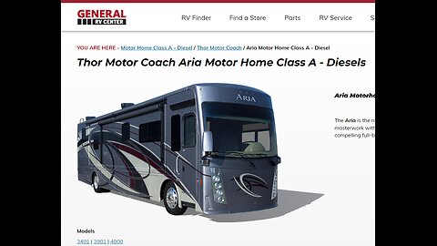 Motorhome 2024 Thor Aria 3901 - RV