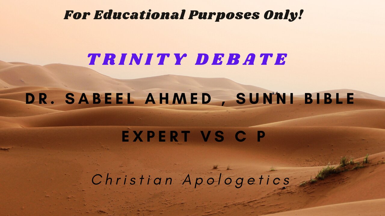 Trinity Debate :: Dr Sabeel Ahmed , Muslim Bible Expert Vs Christian Prince