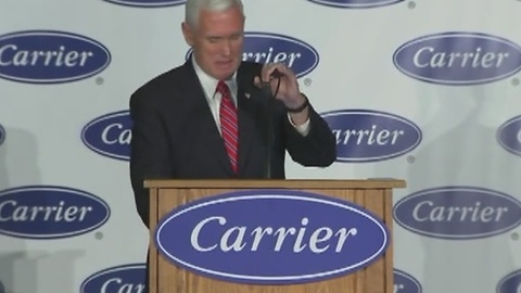 Vice president-elect Mike Pence announces jobs are staying in Indianapolis at Carrier plant