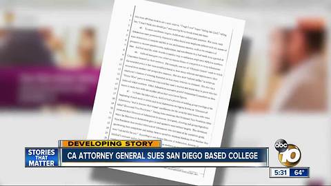 CA Attorney General sues San diego based online college