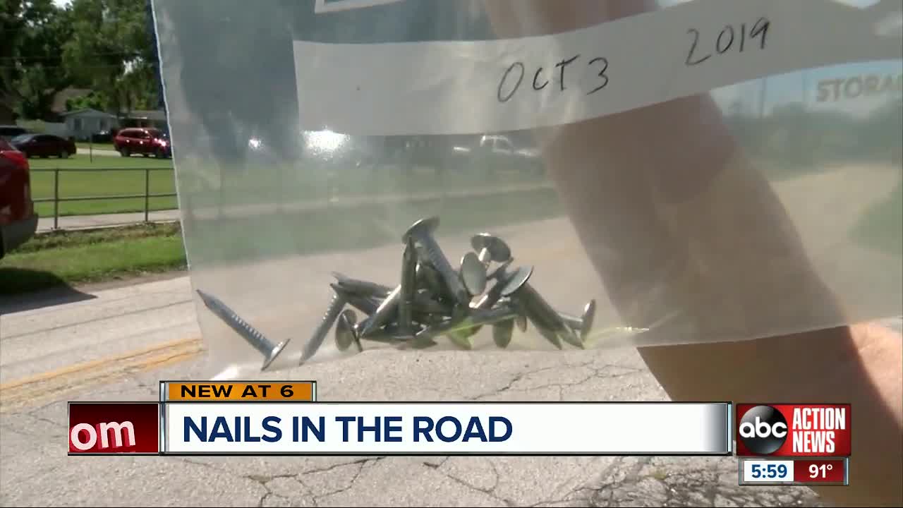 Someone is still dumping nails outside a Hillsborough elementary school, popping drivers' tires