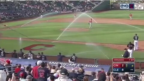 MLB Sprinklers Turn On During Game (HD)