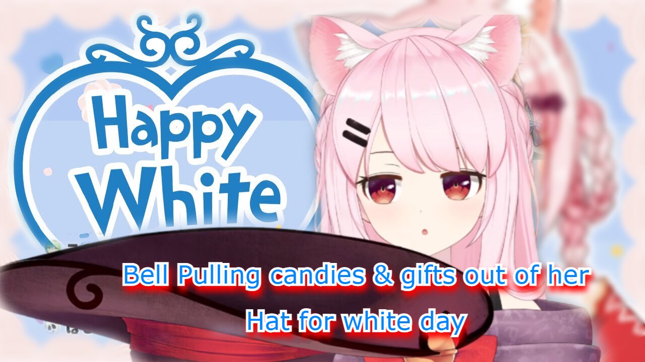 vtuber Bell Nekonogi singing & pulling candy out of her hat for white day