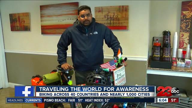 An India native is traveling the world by bike, started world tour on November 10, 2014