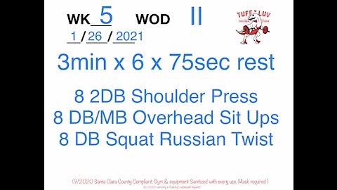 WOD 1/26/2021 Tuff Luv CrossFit