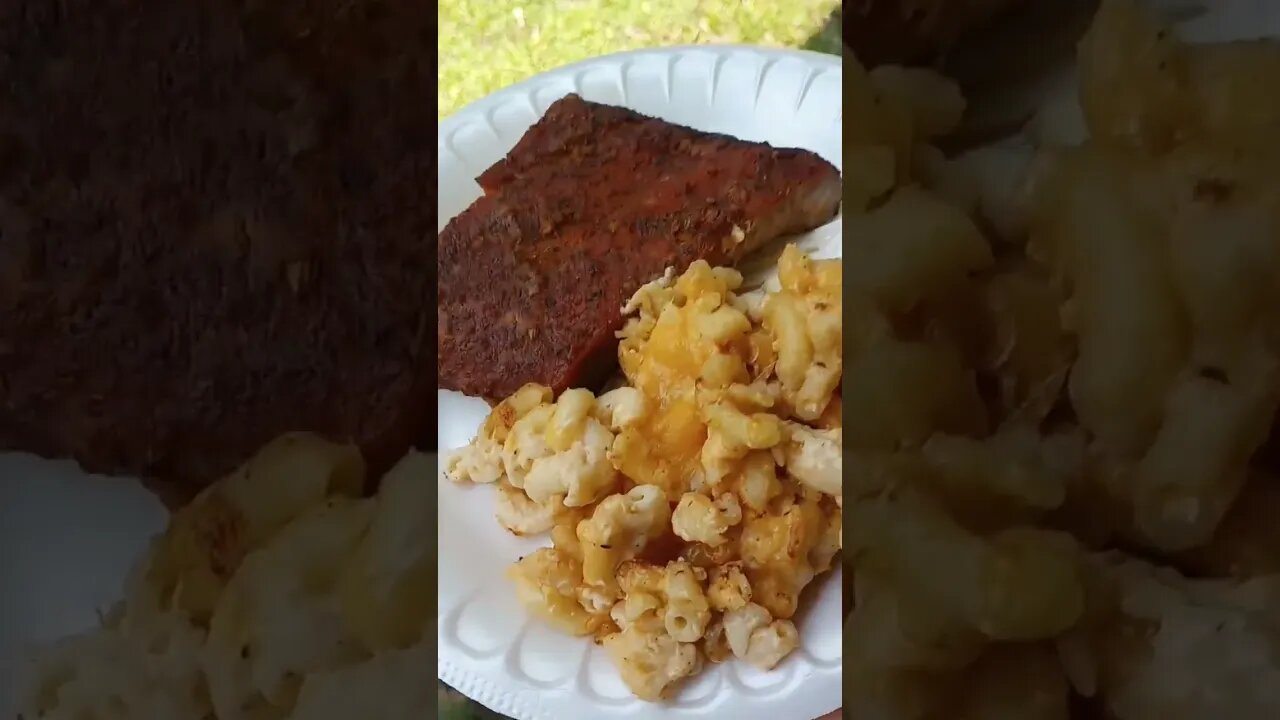 BBQ ribs and Mac n cheese 😎😋 Follow us on Facebook and Instagram #homestead #farm #cow #chicken #diy