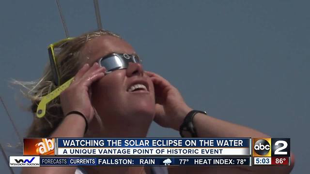 Nearly 100 people watch solar eclipse aboard sailboat on Chesapeake Bay