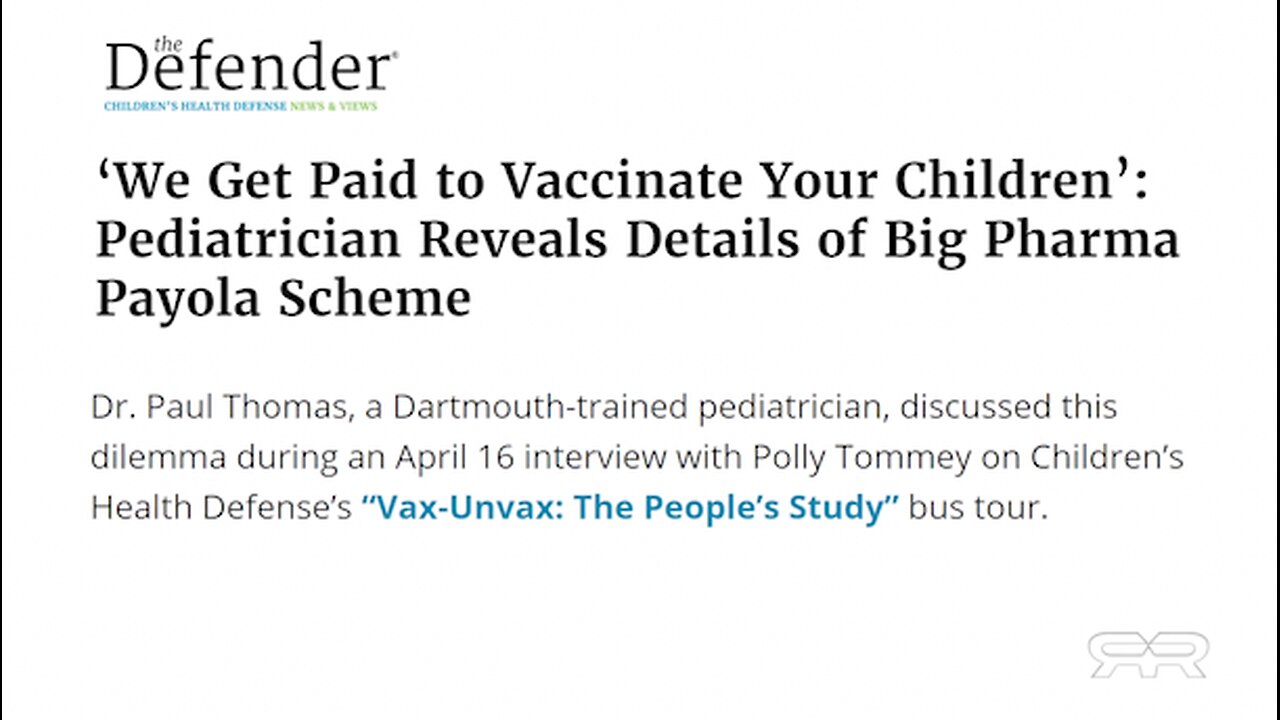 COVID-19 Vaccines | Is There a Financial Incentive to Murder & Poison American Children? + "We Get Paid to Vaccinate Your Children." - Dr. Paul Thomas + 147 Tickets Remain for June 7-8 Detroit ReAwaken America Tour!!!