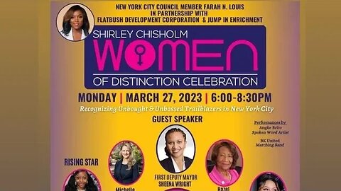 Shirley Chisholm Women of Distinction celebration 3/27 @BrooklynUnitedMarchingBand Louis