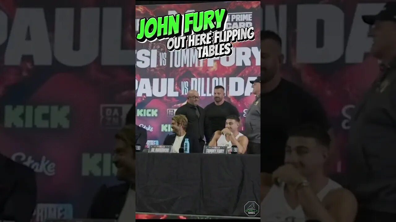 John Fury Flipping Tables at the KSI vs Fury Press Conference #shorts #boxing