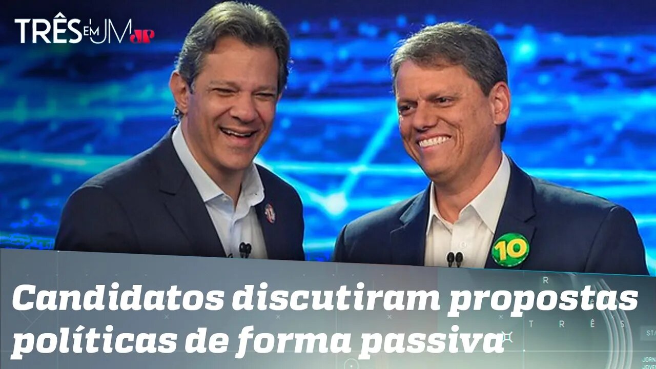 Tarcísio de Freitas e Haddad ressaltam polarização Bolsonaro-Lula em debate na Band