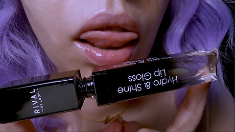 asmr lens licking & lipgloss application