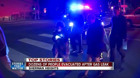 Crash causes gas leak that forces evacuations in Sherman Heights