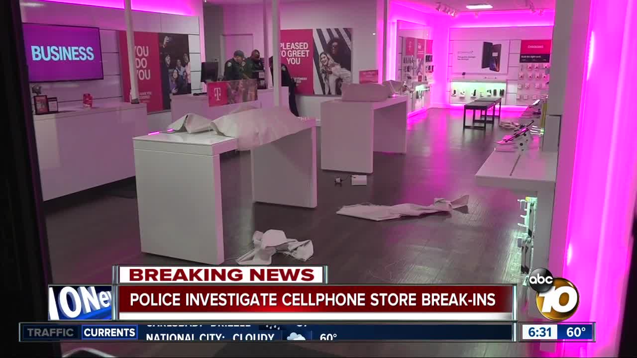 Break-ins at 3 San Diego cell phone stores under investigation