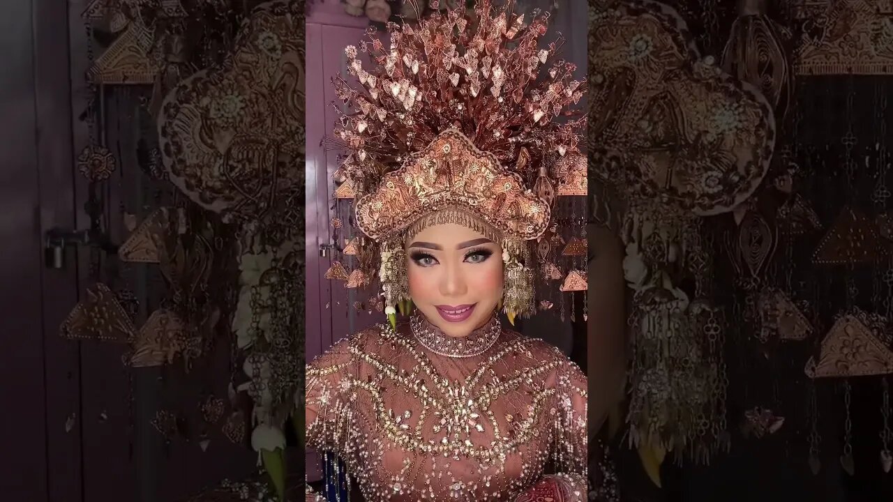 WOW ! Cantiknya Pengantin adat Palembang ini dengan Gaun dan SUNTING PALEMBANG #shorts #short