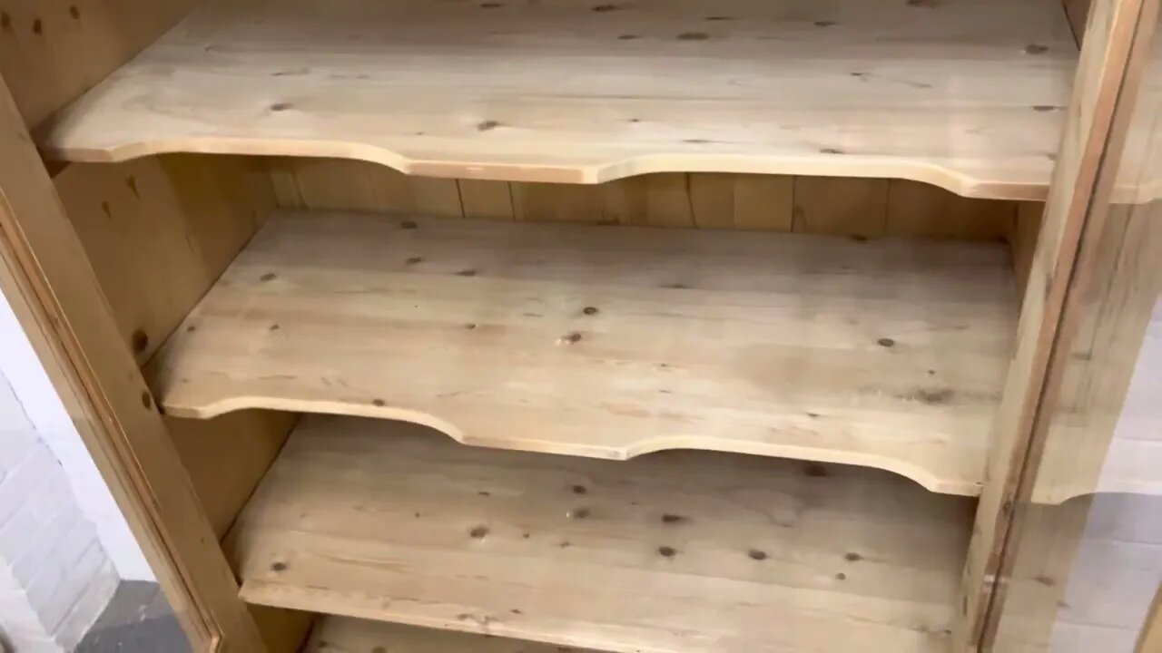 Large Glazed Antique Pine Shelved Cabinet (V1300D) @Pinefinders Old Pine Furniture Warehouse