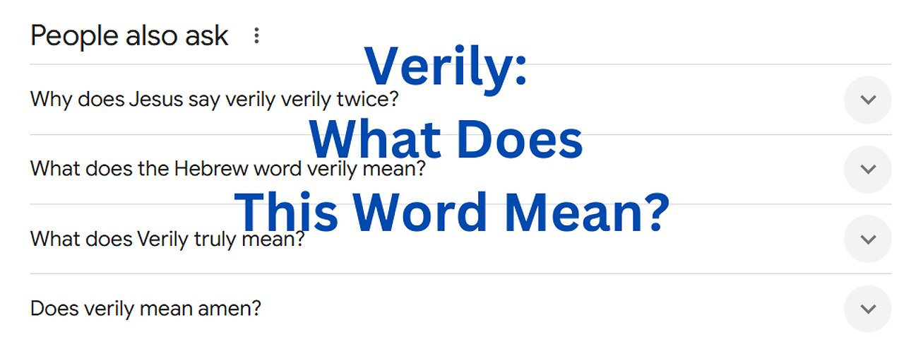 ‘Verily’ – Word of the Day | King James Bible Words Explained