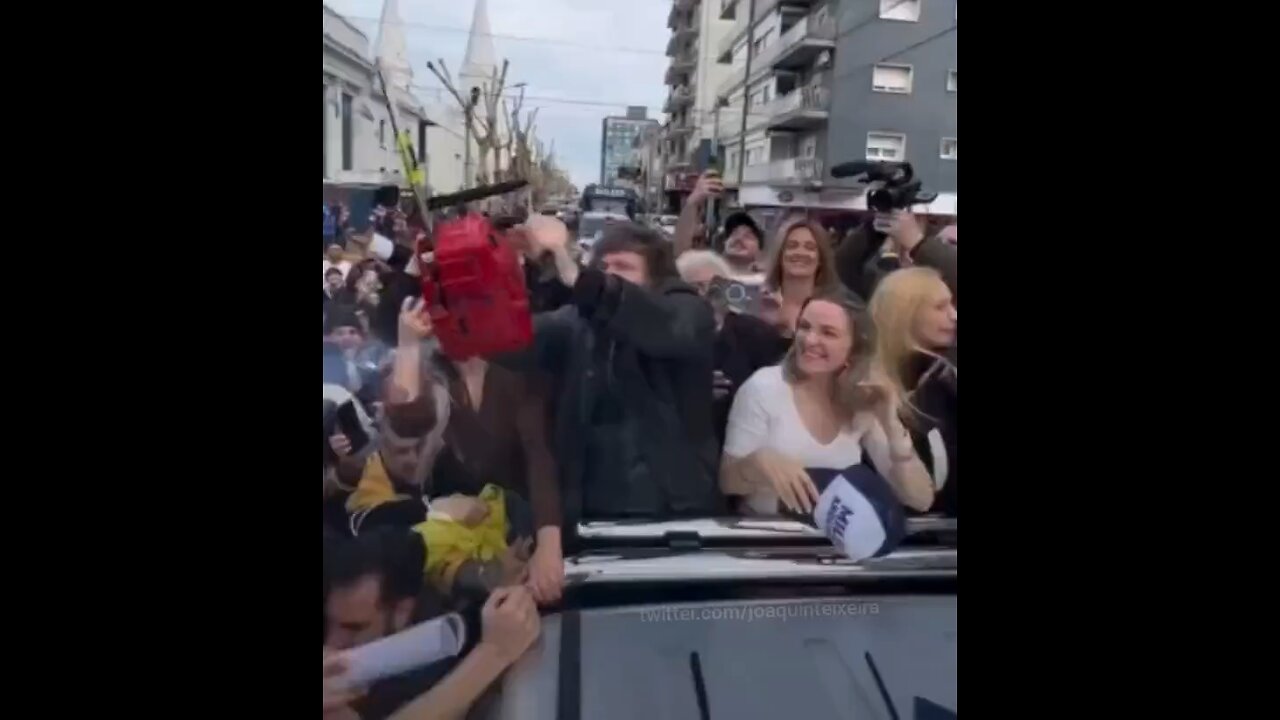 Watch as candidate Javier Milei celebrates his victory in the presidential election of Argentina