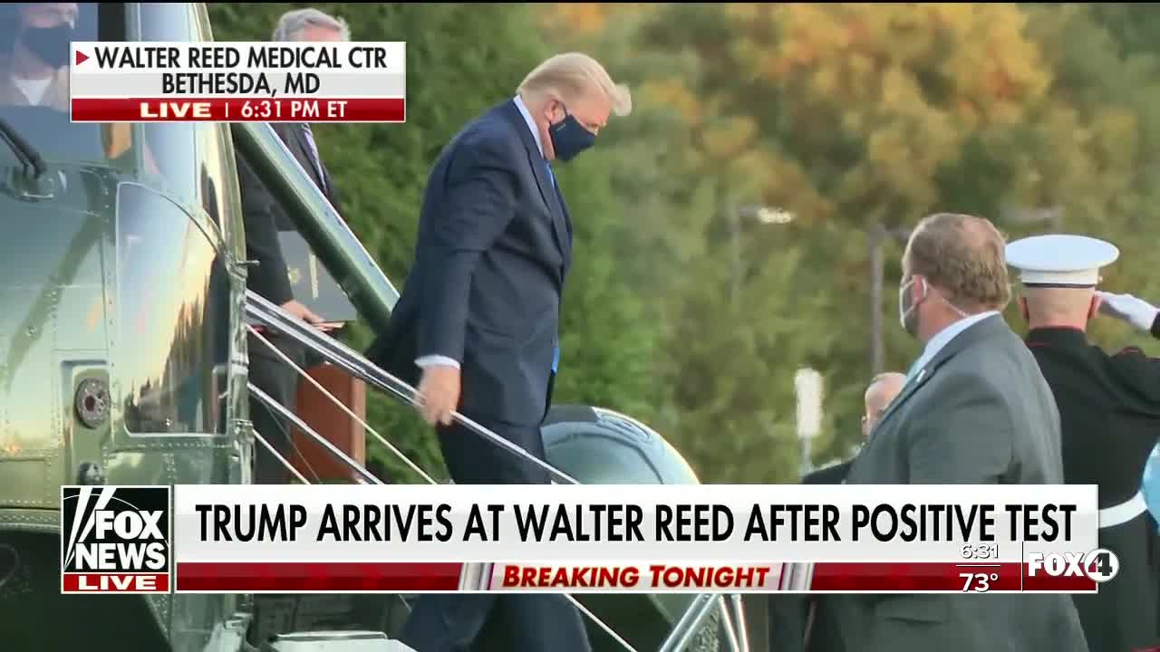 Trump arrives at Walter Reed after positive test