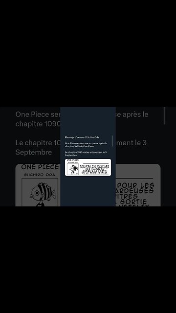 Message d'excuse d'Eiichiro Oda One Piece sera encore en pause