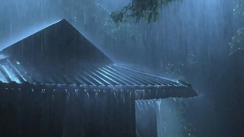 Heavy rain on roof fall asleep in forest rain sounds relaxing.