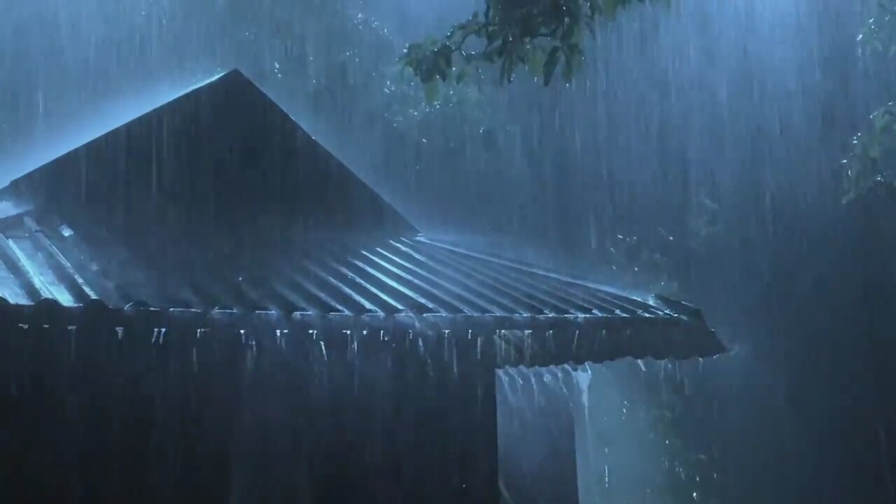 Heavy rain on roof fall asleep in forest rain sounds relaxing.