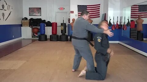 An example of the American Kenpo technique Hugging Pendulum