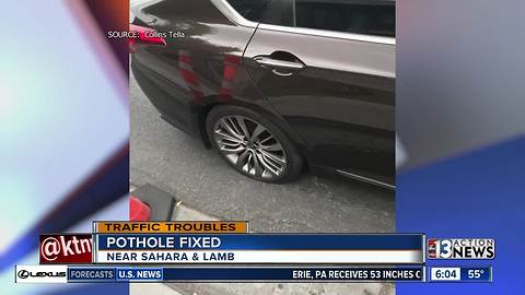 Potholes cause problems for driver