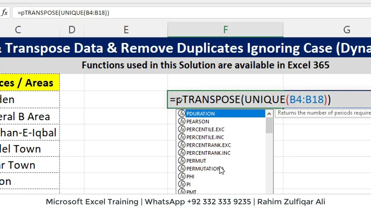 Summarize & Transpose Data & Remove Duplicates Ignoring Case (Dynamic Array Formula) in Excel