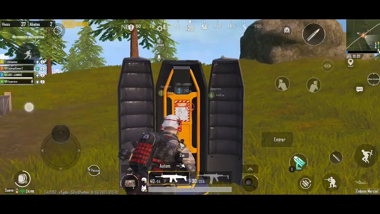 PUBG Mobile, com poderes especiais no jogo, usei o meu para cair em cima do inimigo.(2)