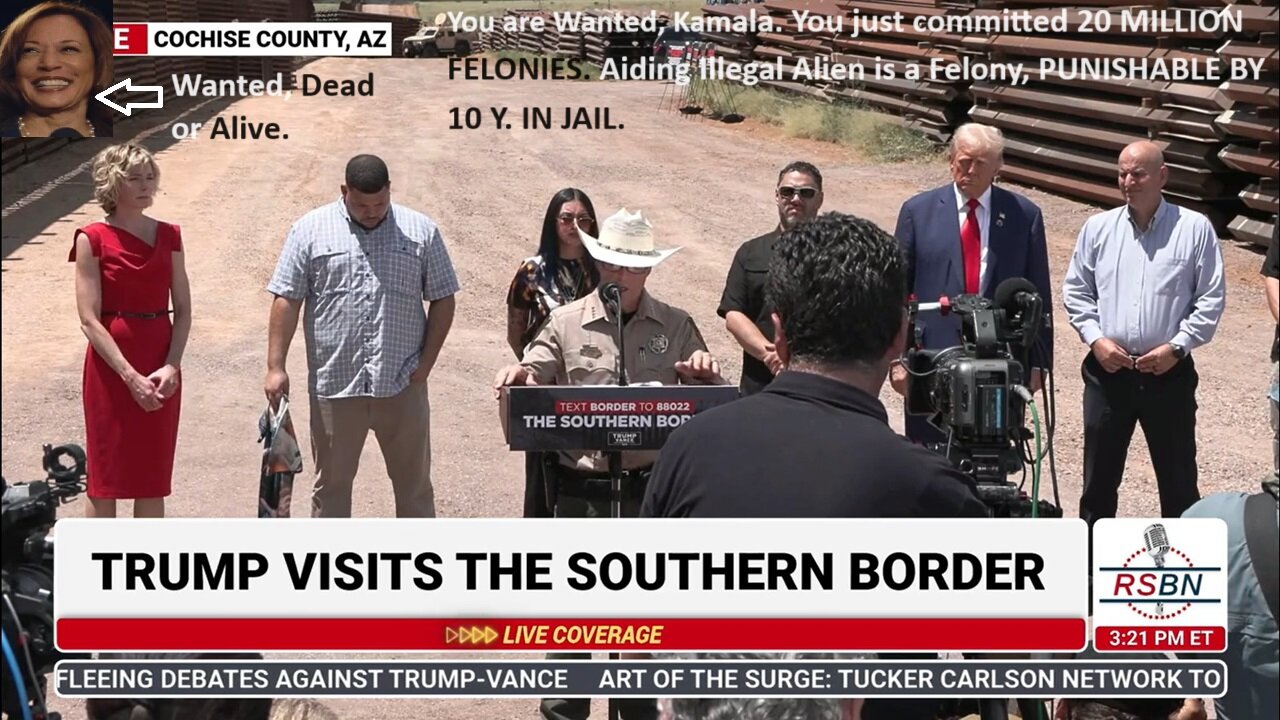 WHERE IS KAMALA: President Trump's Remarks at Southern Border in Cochise County, AZ - 8/22/24 Full. Not Censored!