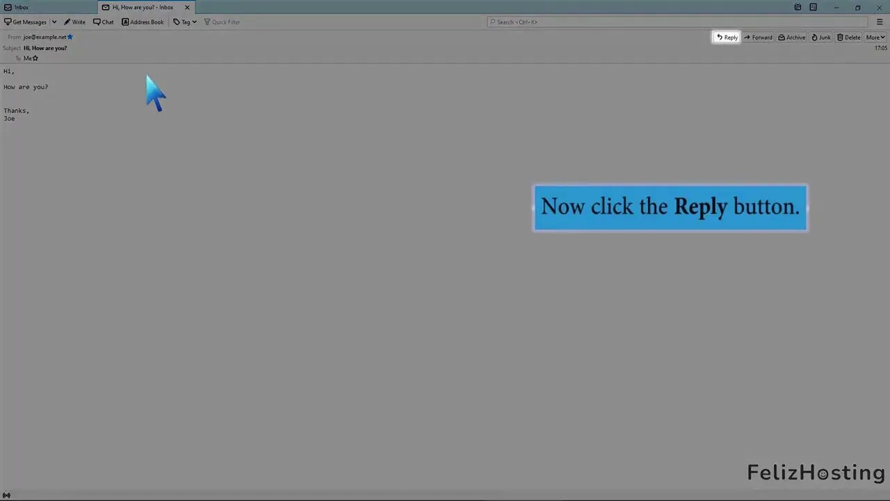 How to reply to email in Mozilla Thunderbird FelizHosting