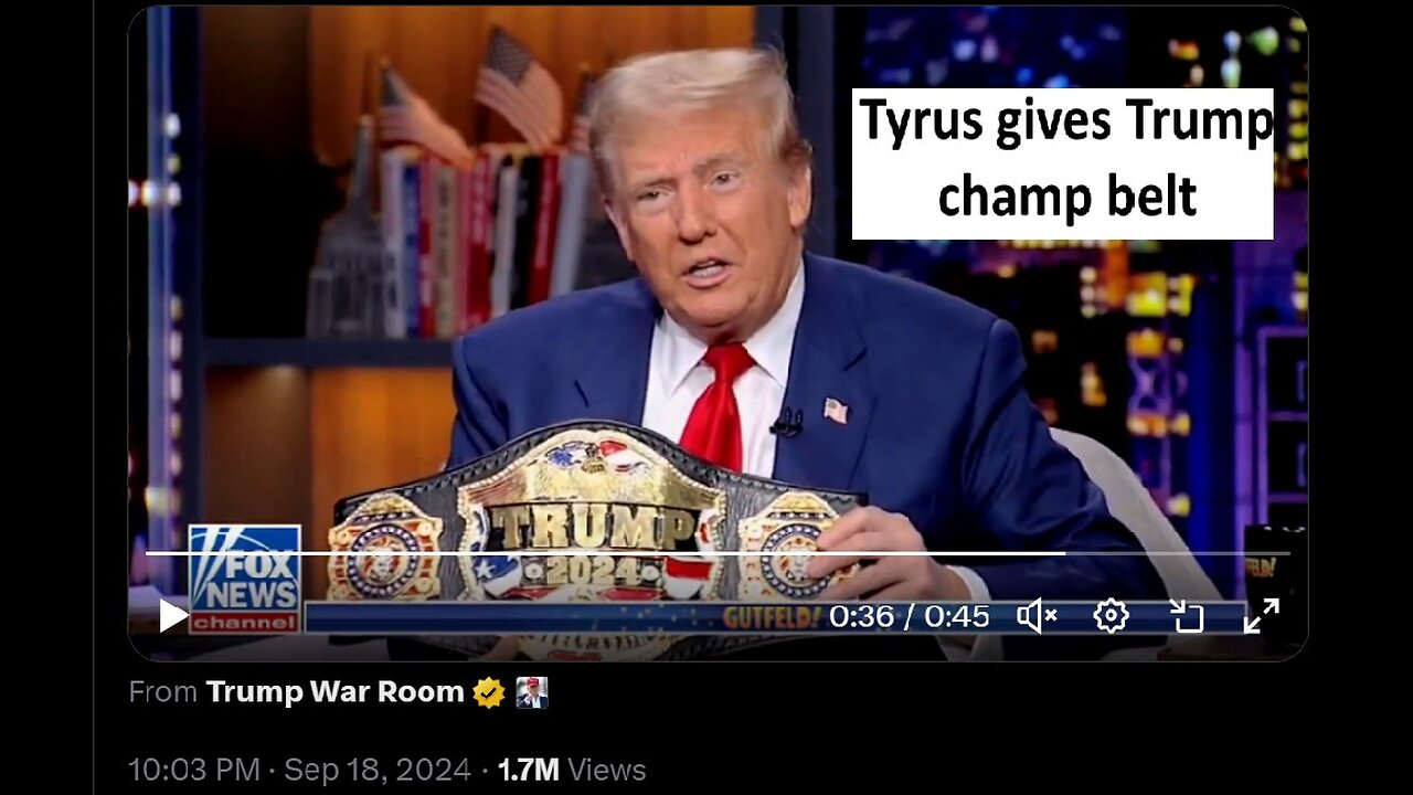 Trump gets champion belt from Tyrus on Fox news