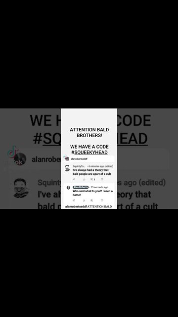 CODE #SQUEEKYHEAD THIS IS NOT A DRILL!